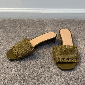 J. Crew Women’s Olive Raffa Slide Heels - Size 7. Worn Once!